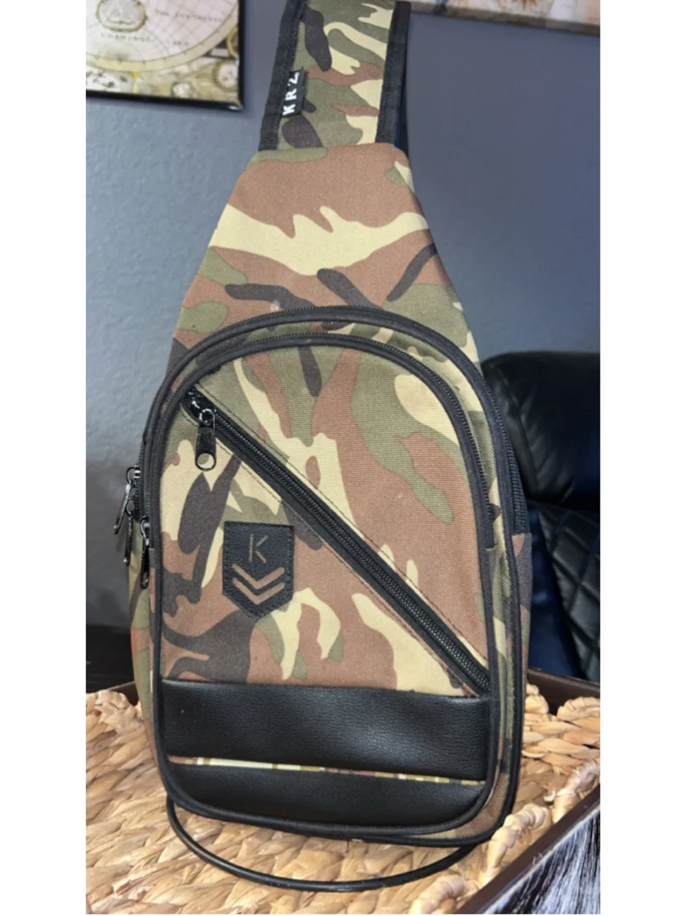 Unbranded Camo Sling Backpack One Size Green Brown